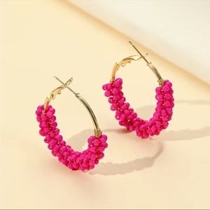Rice Bead Hoop Earring main image 0